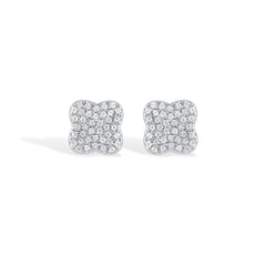Fleur Pavé Stud Earrings