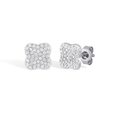 Fleur Pavé Stud Earrings