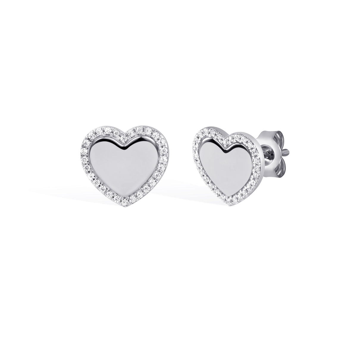 Amoura Edge Heart Studs