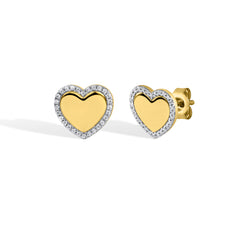 Amoura Edge Heart Studs