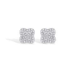 Fleur Pavé Stud Earrings